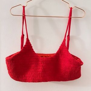 Spiritual Gangster Red Smocked Active wear bralette